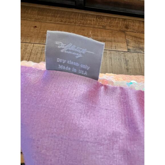 AVIVA STANOFF New Sequin Mermaid Pillow w/Feather-Down insert 18X18 - Picture 7 of 8